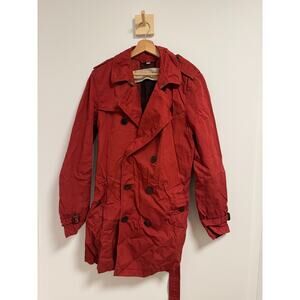 Burberry Brit Red Trench Coat Size Medium